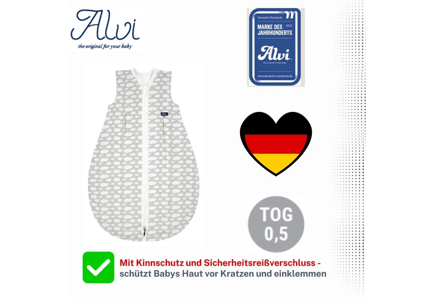 Alvi® Babyschlafsack Mäxchen Sommer light Exclusiv Silber - Bild 4