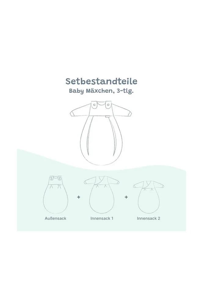Alvi® Babyschlafsack Baby-Mäxchen 3-teilig Bio-Baumwolle Beige TOG 2.5 - Bild 3