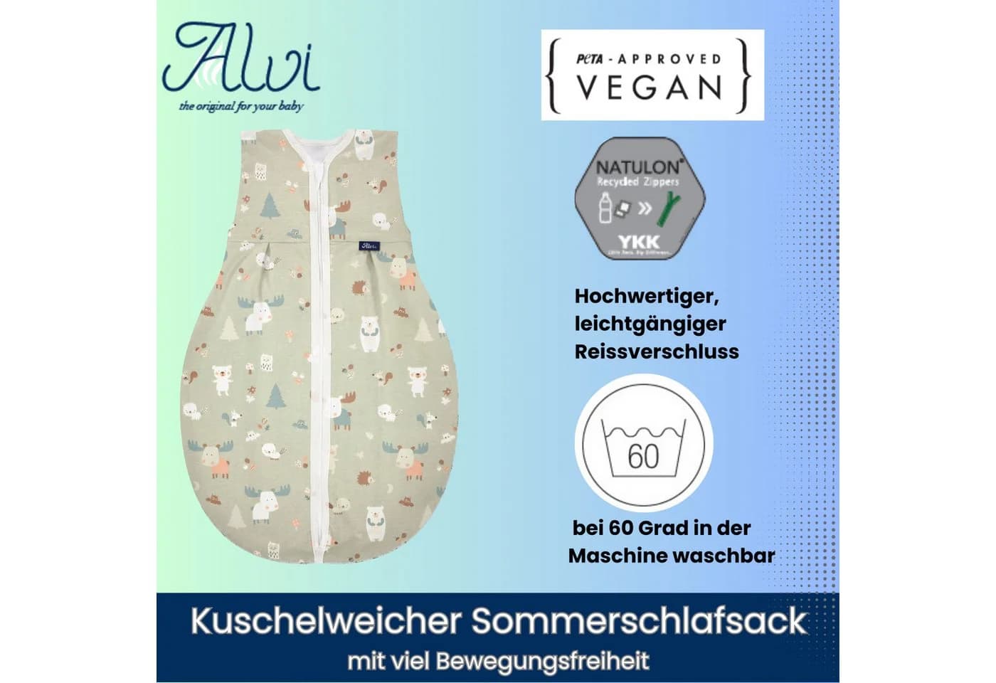 Alvi® Kugelschlafsack Baby Molton Sommer 0,5 TOG - Bild 3