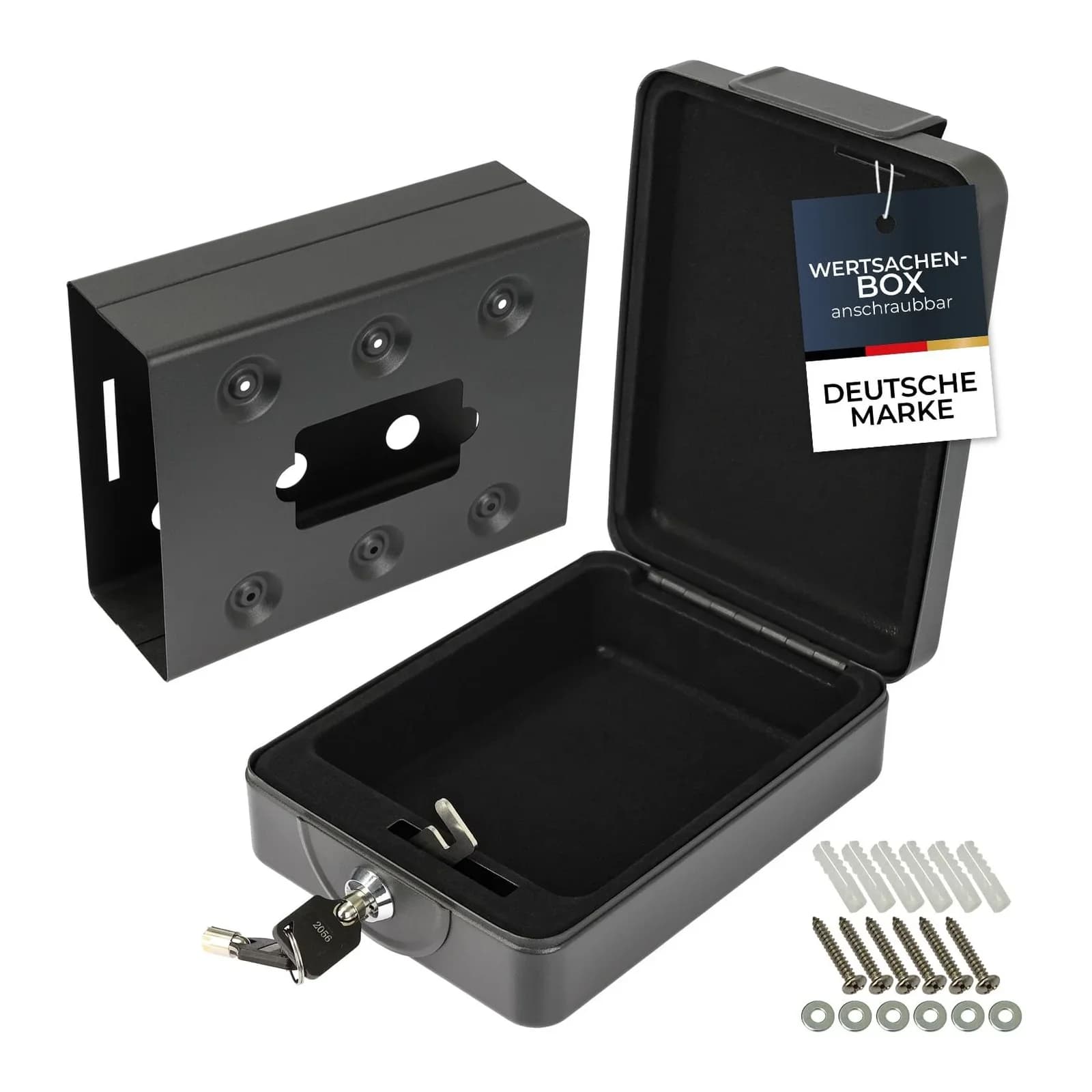 HMF 307-02 Anschraubbare Dokumentenbox Schwarz