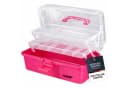 HMF Aufbewahrungsbox Nähkasten aufklappbar mit 3 Ebenen, Sortierbox mit 8 Fächern für Kleinteile, Pink Bild 2
