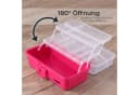 HMF Aufbewahrungsbox Nähkasten aufklappbar mit 3 Ebenen, Sortierbox mit 8 Fächern für Kleinteile, Pink Bild 4
