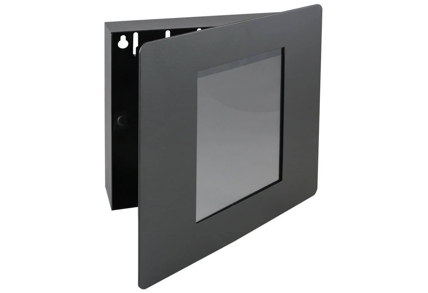 HMF Schlüsselkasten Schlüsselbox mit Fotorahmen für 11 x 15 cm Bild und 5 Haken, Schlüsselbrett 22 x 20 x 5 cm, schwarz - Bild 2