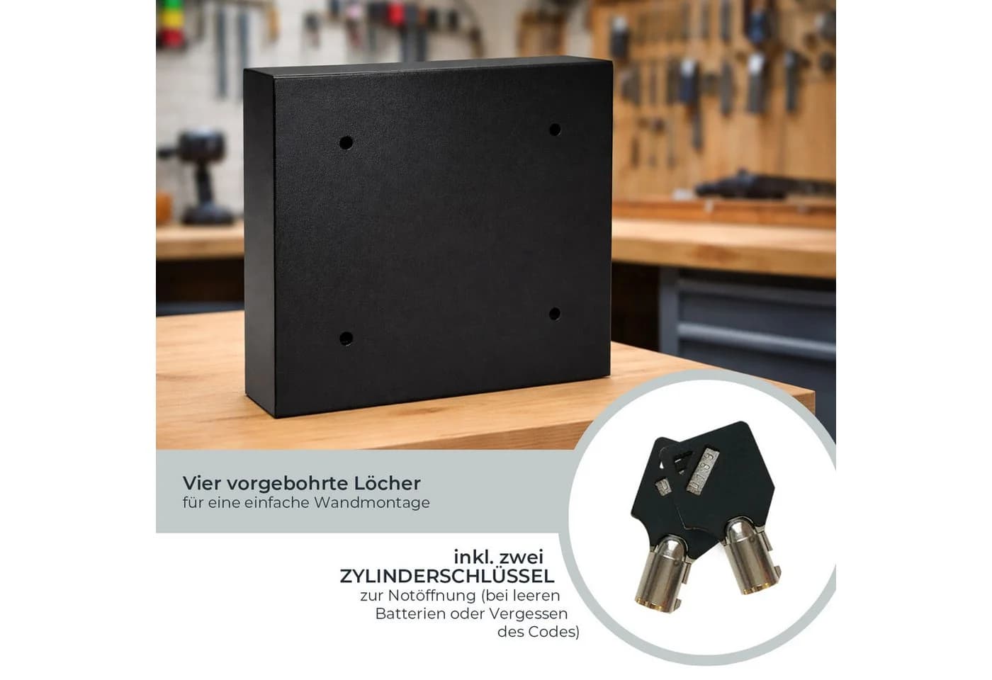 HMF Schlüsseltresor mit Zahlencode 30 Haken Schwarz - Bild 4