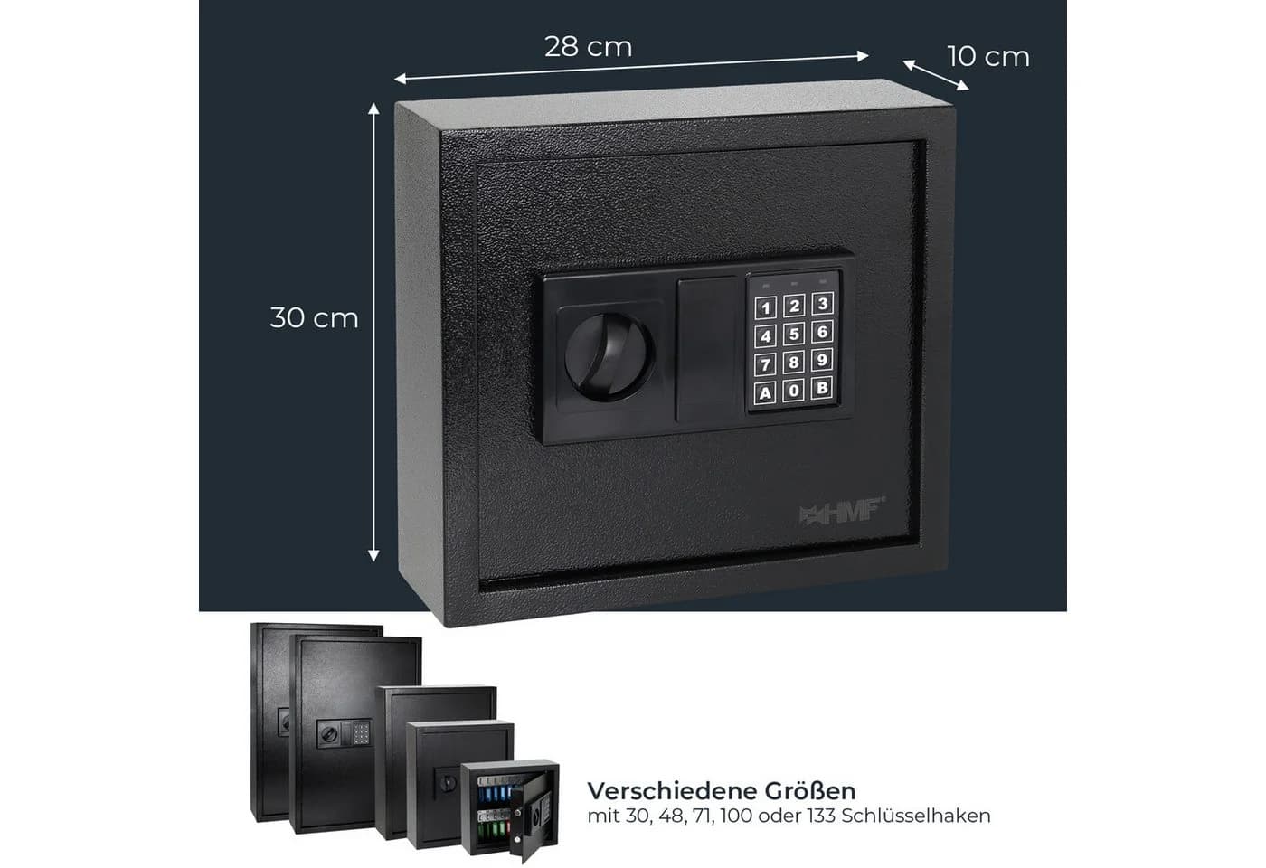HMF Schlüsseltresor mit Zahlencode 30 Haken Schwarz - Bild 5