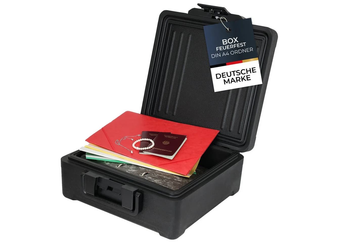 HMF Geldkassette Schwarz Feuerfest Wasserdicht - Bild 2
