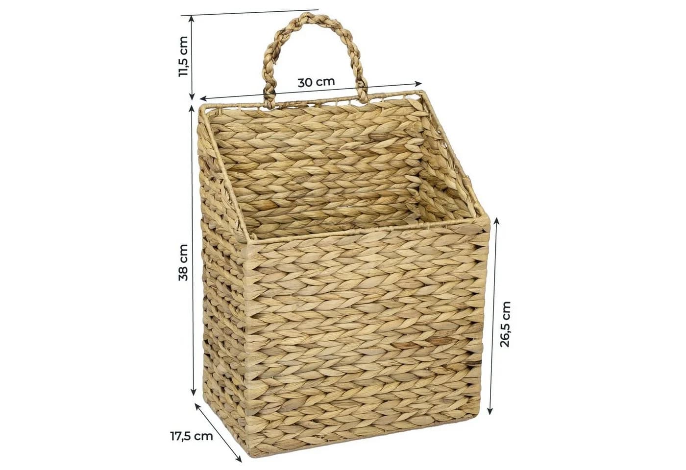 HMF Flechtkorb Hängekorb Wasserhyazinthe Zeitungskorb zum Aufhängen - Bild 3