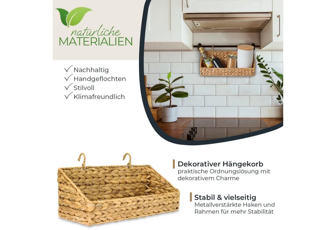 HMF Hängekorb Wasserhyazinthe Wandkorb zum Aufhängen