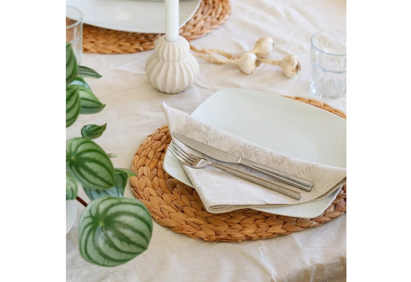 HMF Tischset Oval Wasserhyazinthe 4er Set Abwaschbar - Bild 4