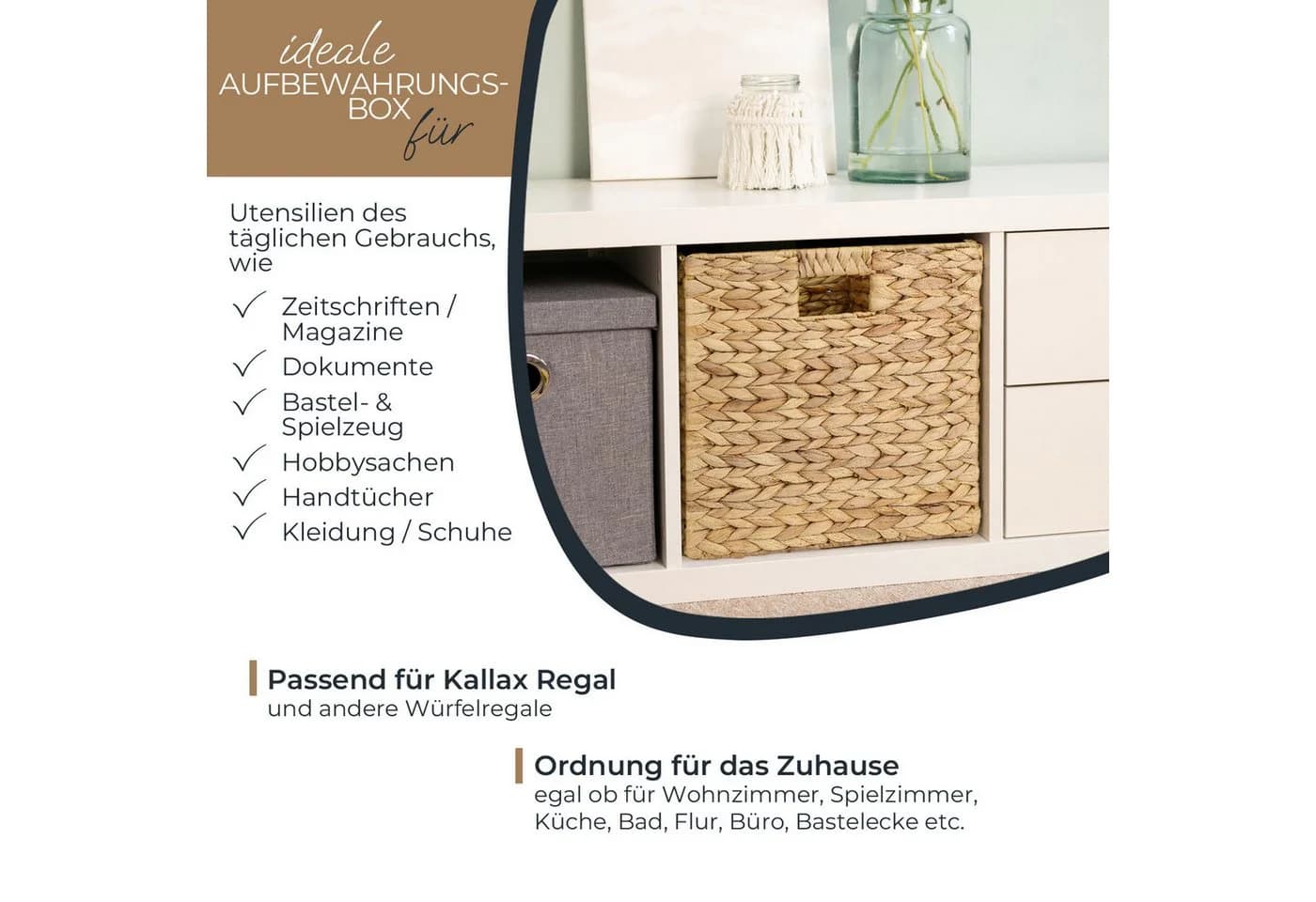 HMF Regalkorb Wasserhyazinthe 2er Set für KALLAX - Bild 3