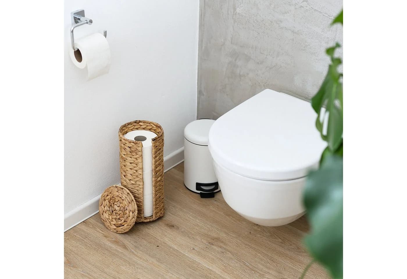 HMF Toilettenpapierhalter Wasserhyazinthe mit Deckel für 3 Rollen