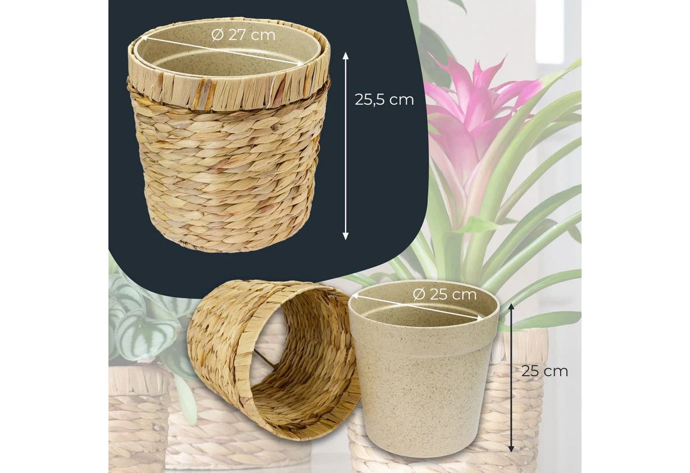 HMF Wasserhyazinthentopf Blumentopf mit Pflanztopf Nachhaltig - Bild 5