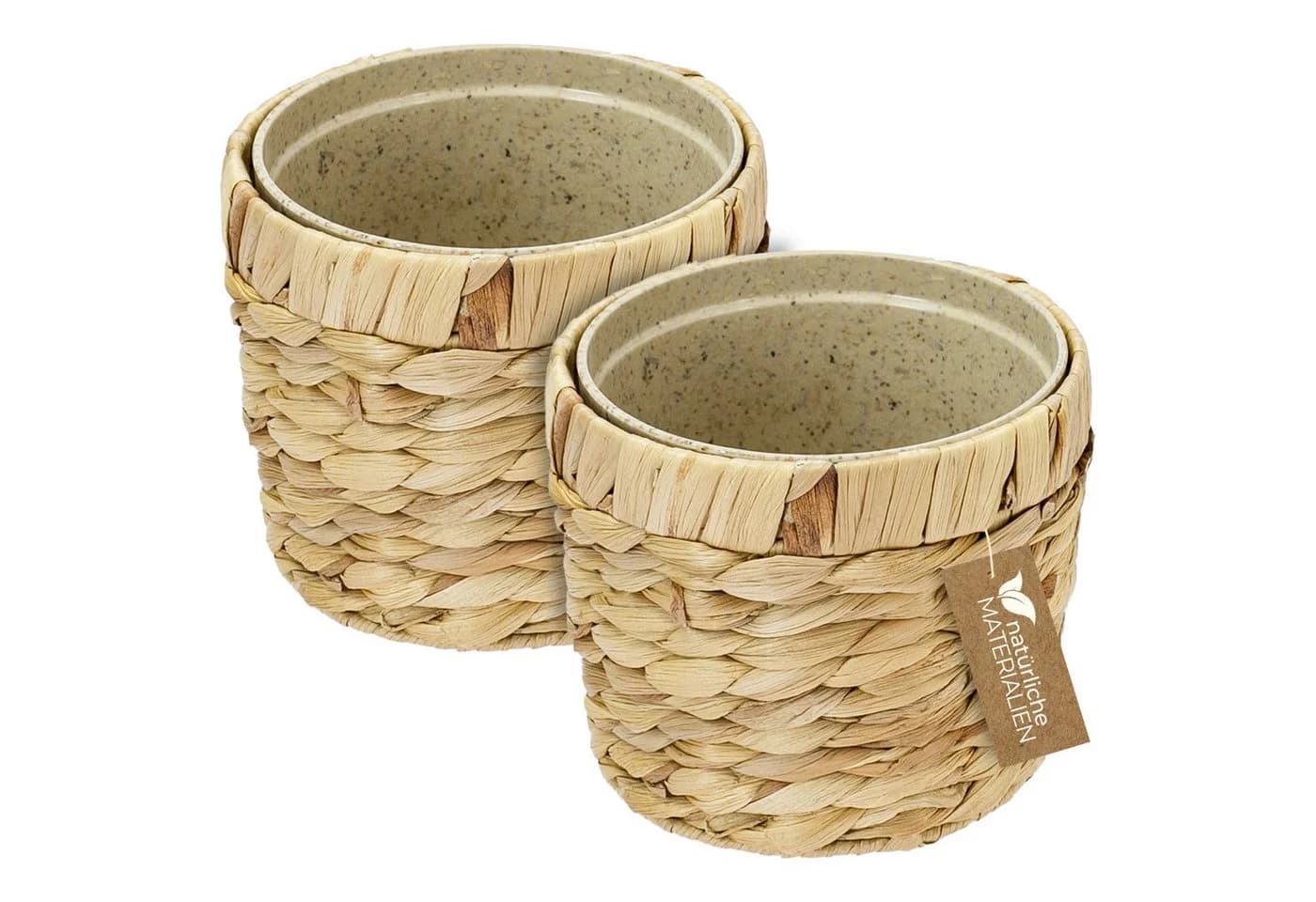HMF Wasserhyazinthentopf Set 2 St. Nachhaltig Geflochten - Bild 2