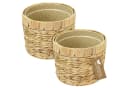 HMF Wasserhyazinthentopf Set 2-tlg. Nachhaltig Geflochten Beige Bild 2