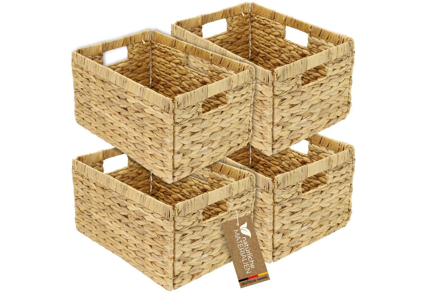 HMF Regalkorb Aufbewahrungskorb Beige Wasserhyazinthe Billy 35x25x20 cm - Bild 2