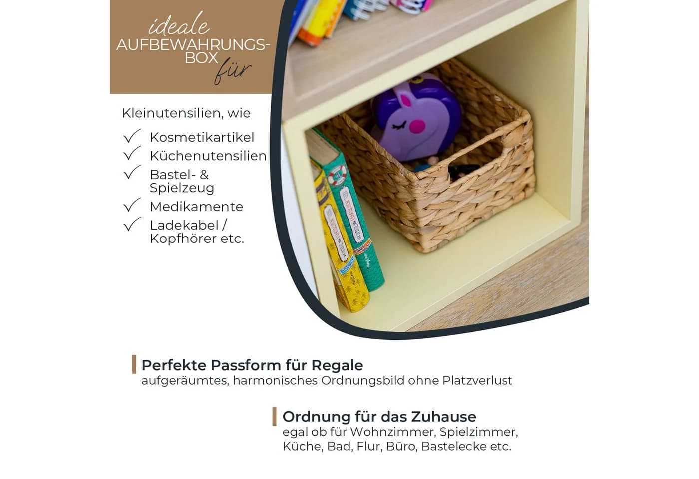 HMF Aufbewahrungskorb Wasserhyazinthe 2er Set mit Griffen - Bild 3