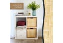 HMF Regalkorb Aufbewahrungskorb mit Wiener Geflecht Rattan Akazienholz Natur Bild 4
