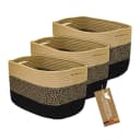 HMF Aufbewahrungskorb 3er Set mit versteckten Griffen Schwarz-Honig Bild 1