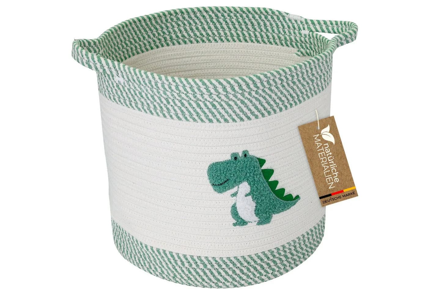 HMF Aufbewahrungskorb Grün Dinosaurier mit Griffen - Bild 2