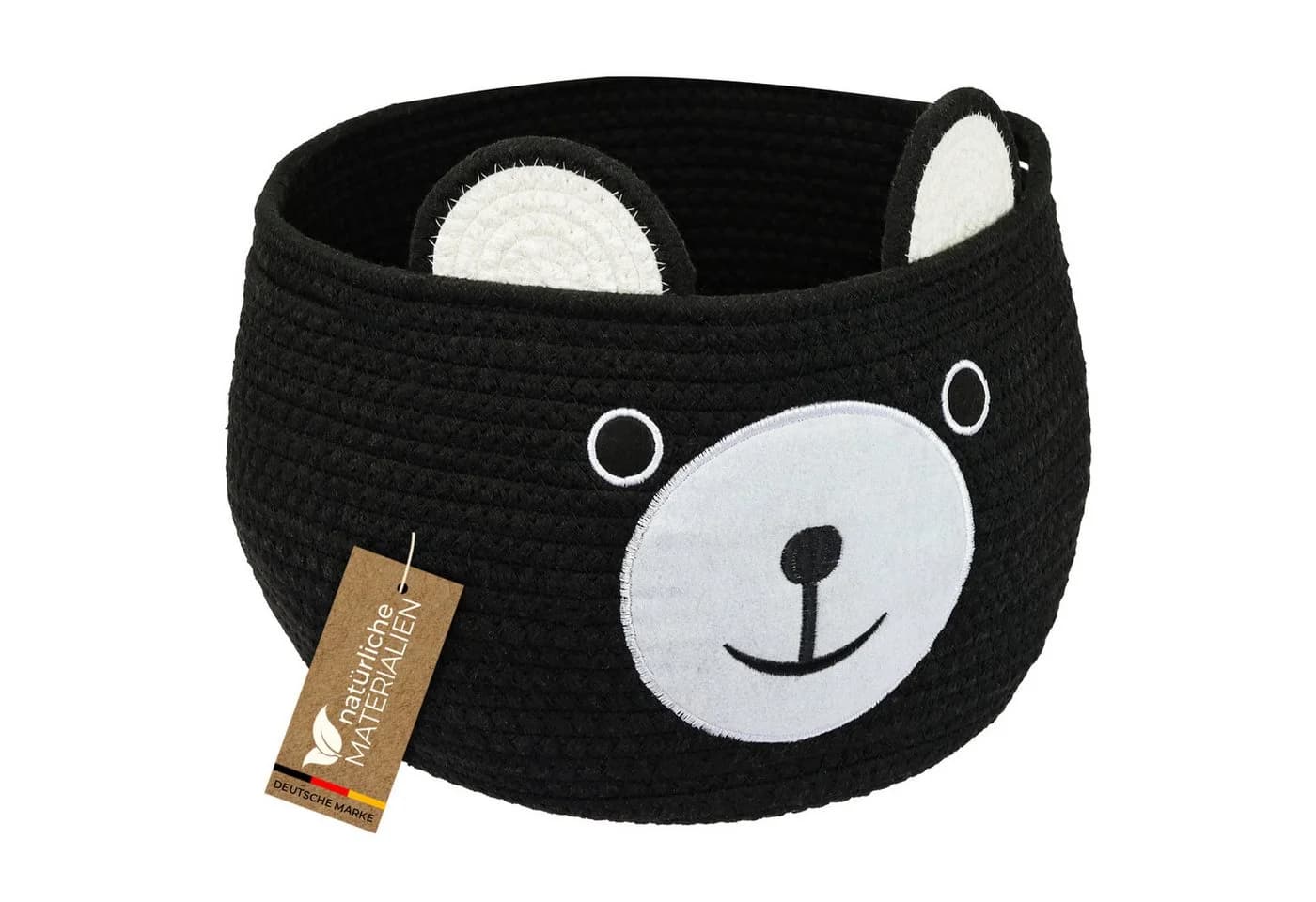 HMF Aufbewahrungskorb Bär Schwarz mit versteckten Griffen - Bild 2