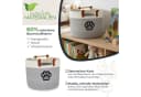 HMF Aufbewahrungskorb mit Holzgriffen Grau Hundepfote Bild 1