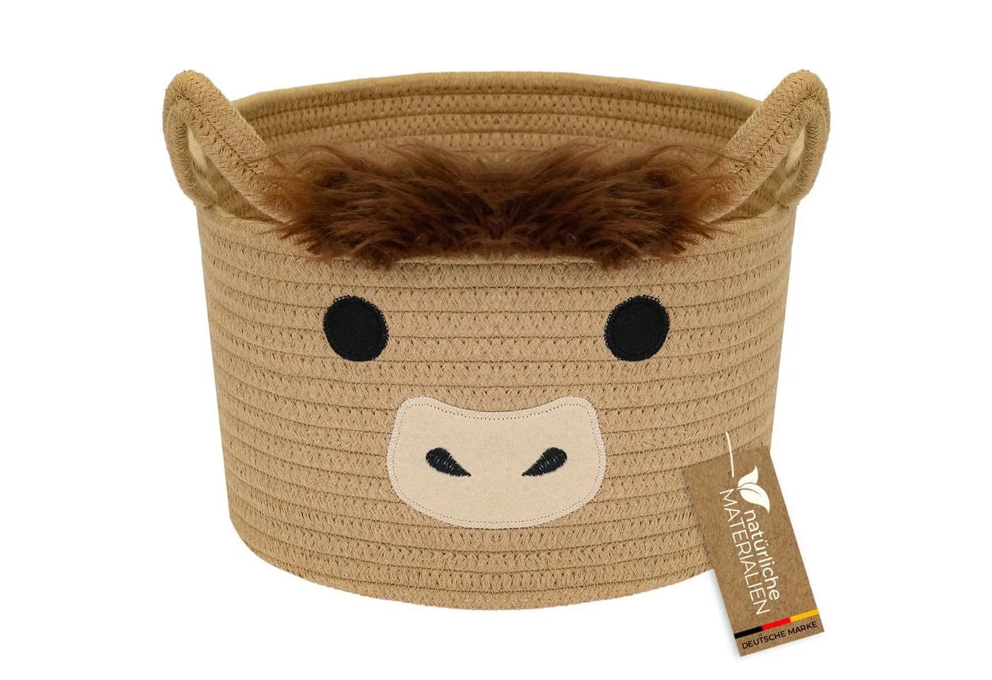 HMF Aufbewahrungskorb Highlander Kuh Baumwolle Braun - Bild 2