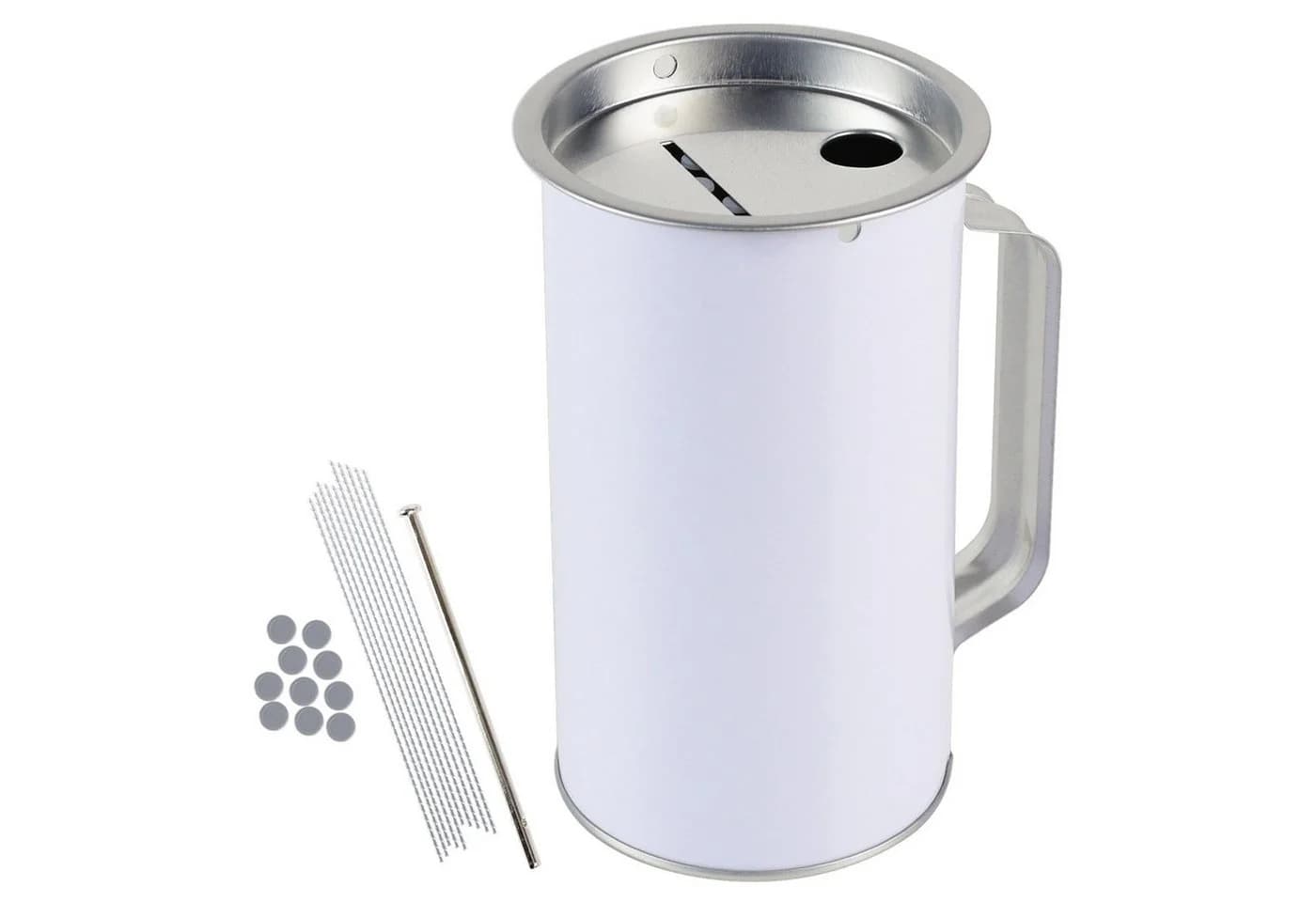 HMF Spardose Spendenbox mit Griff Silber Grau - Bild 2