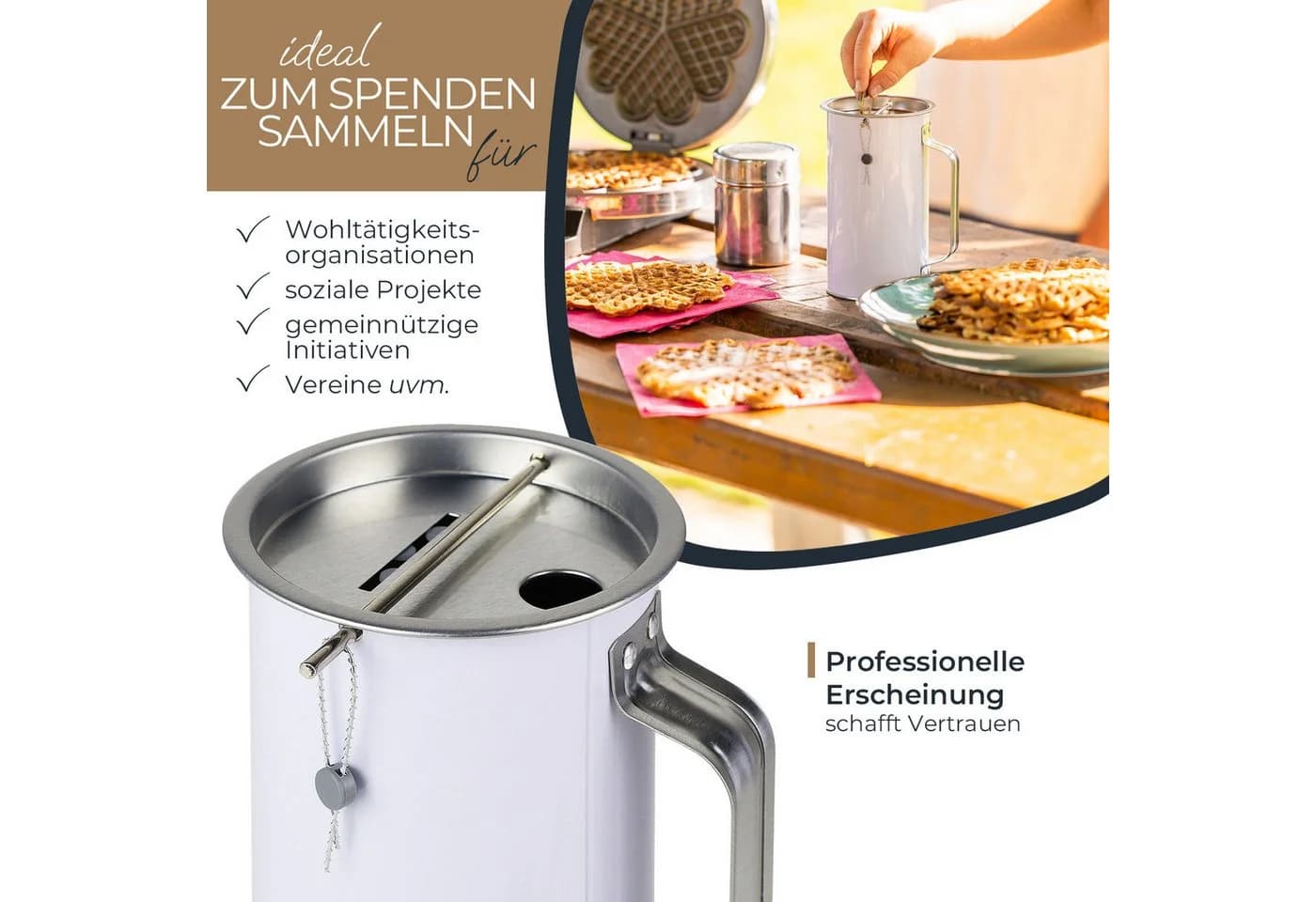 HMF 5-tlg. Spendendosen-Set mit Griff Silber Grau