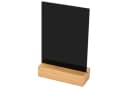 HMF Tischaufsteller Acryl DIN A6 Schwarz mit Eichenfuß Bild 2