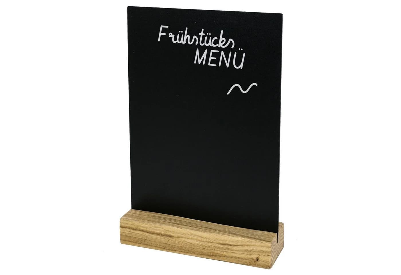 HMF Standtafel Tischaufsteller Kreidetafel mit Holzfuß, DIN A5, Schwarz - Bild 2