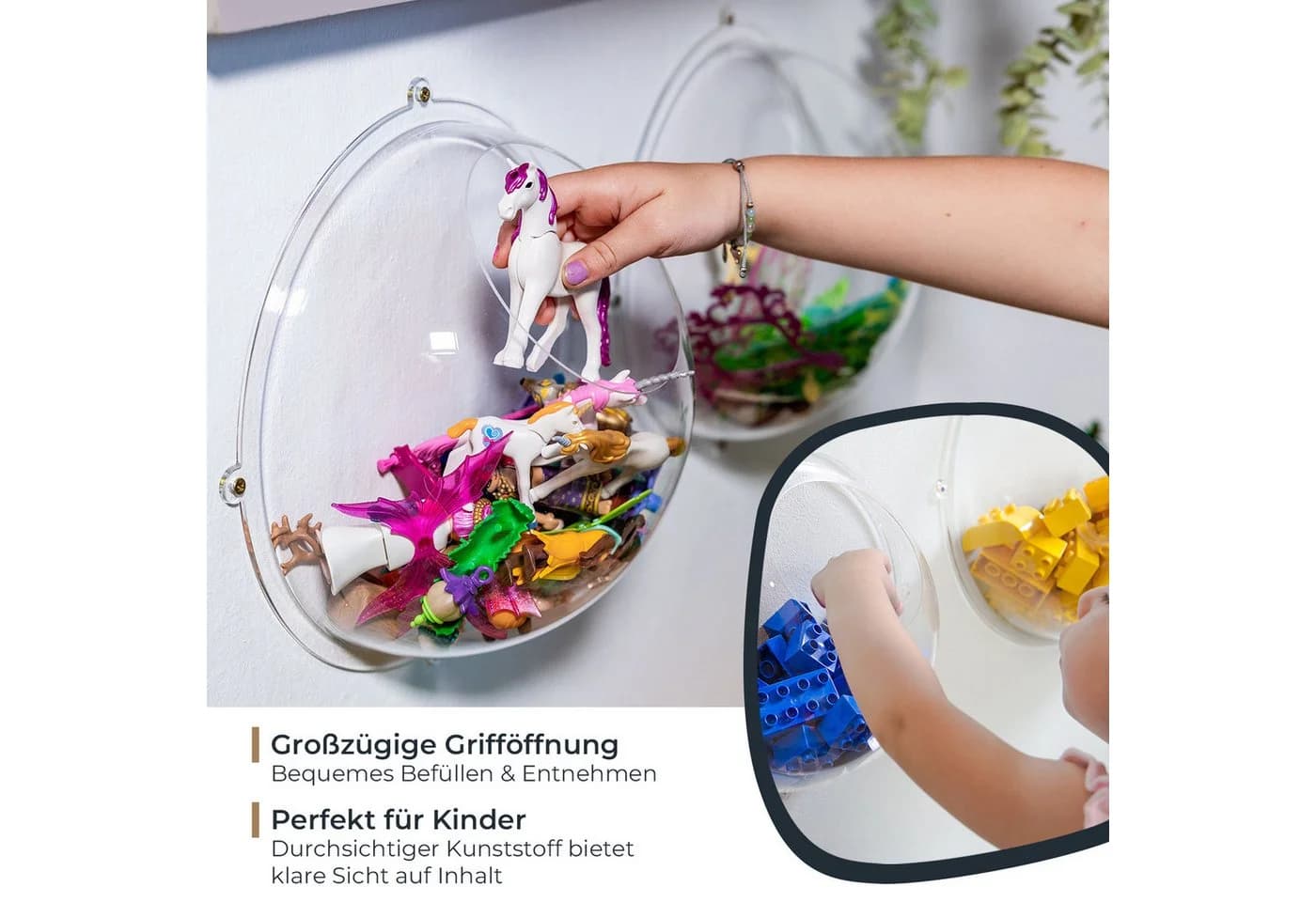 HMF Deko-Wandregal Acrylhalbkugel Transparent Kinderzimmer - Bild 4