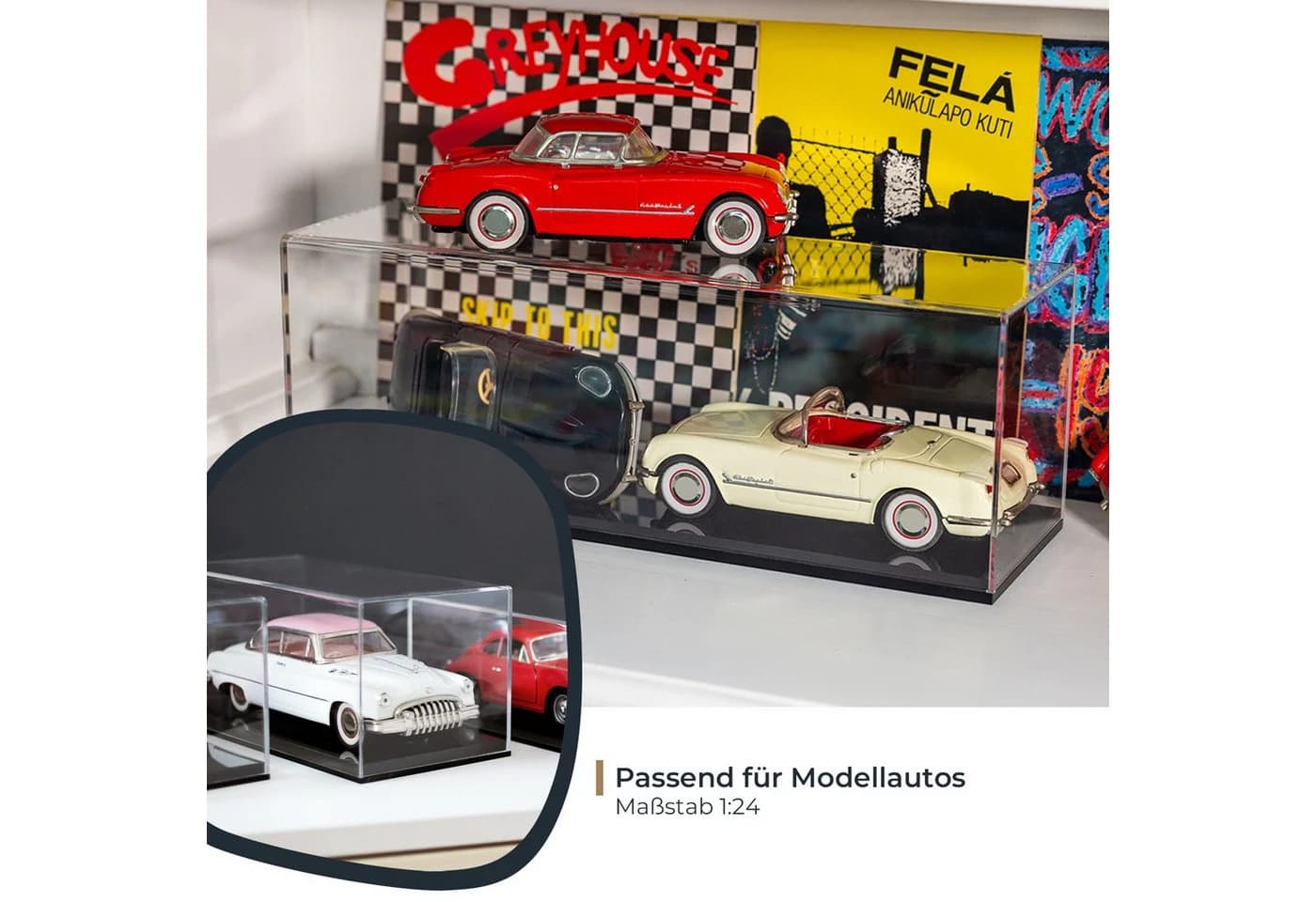 HMF Acryl Vitrine Transparent mit Spiegeleffekt - Bild 3