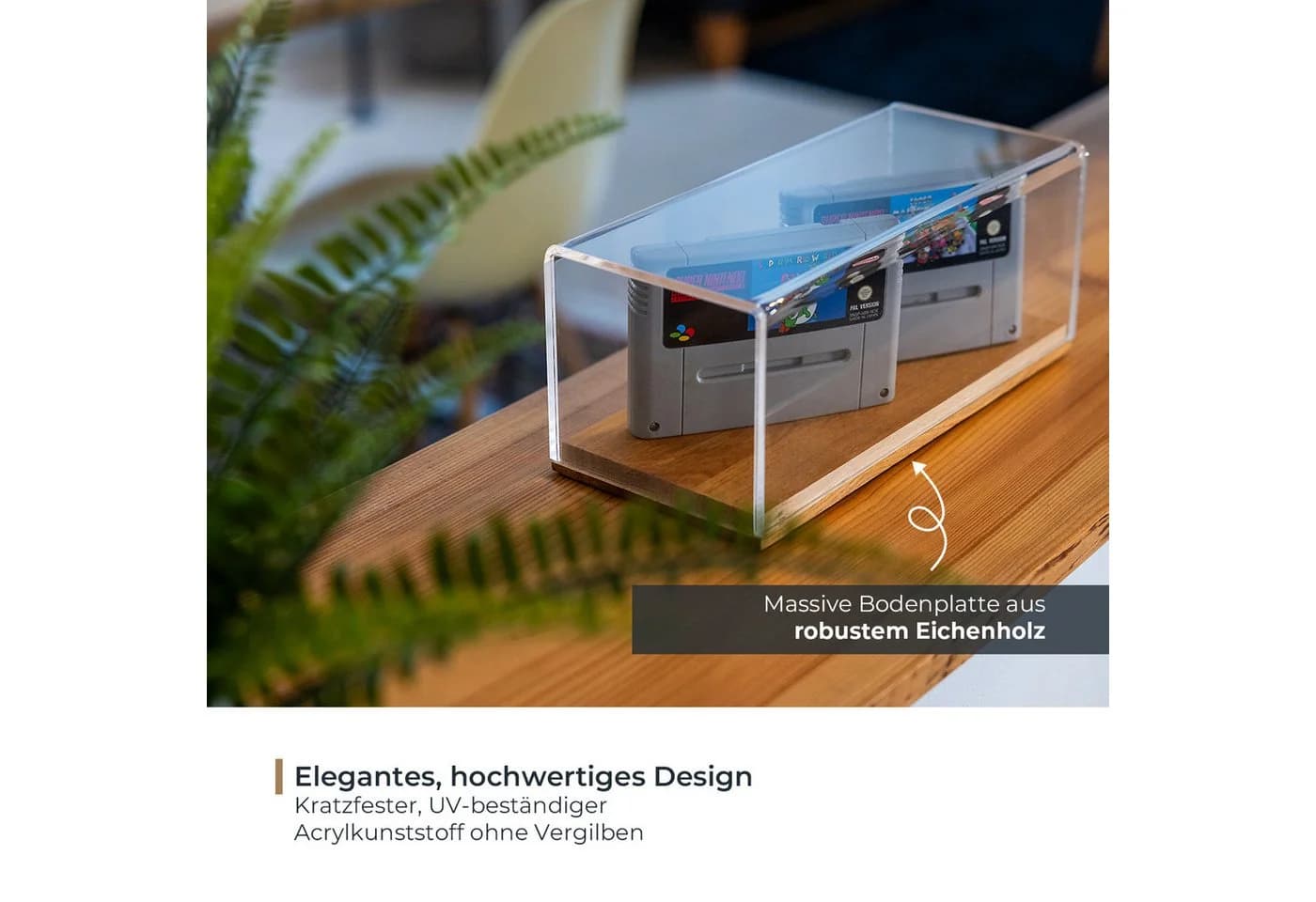 HMF Acryl Vitrine Transparent mit Eichenholzsockel - Bild 3