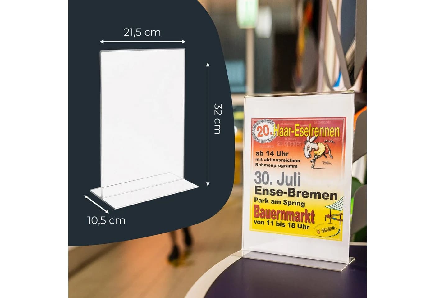 HMF Tischaufsteller Acryl DIN A4 Hochformat Glasklar - Bild 5
