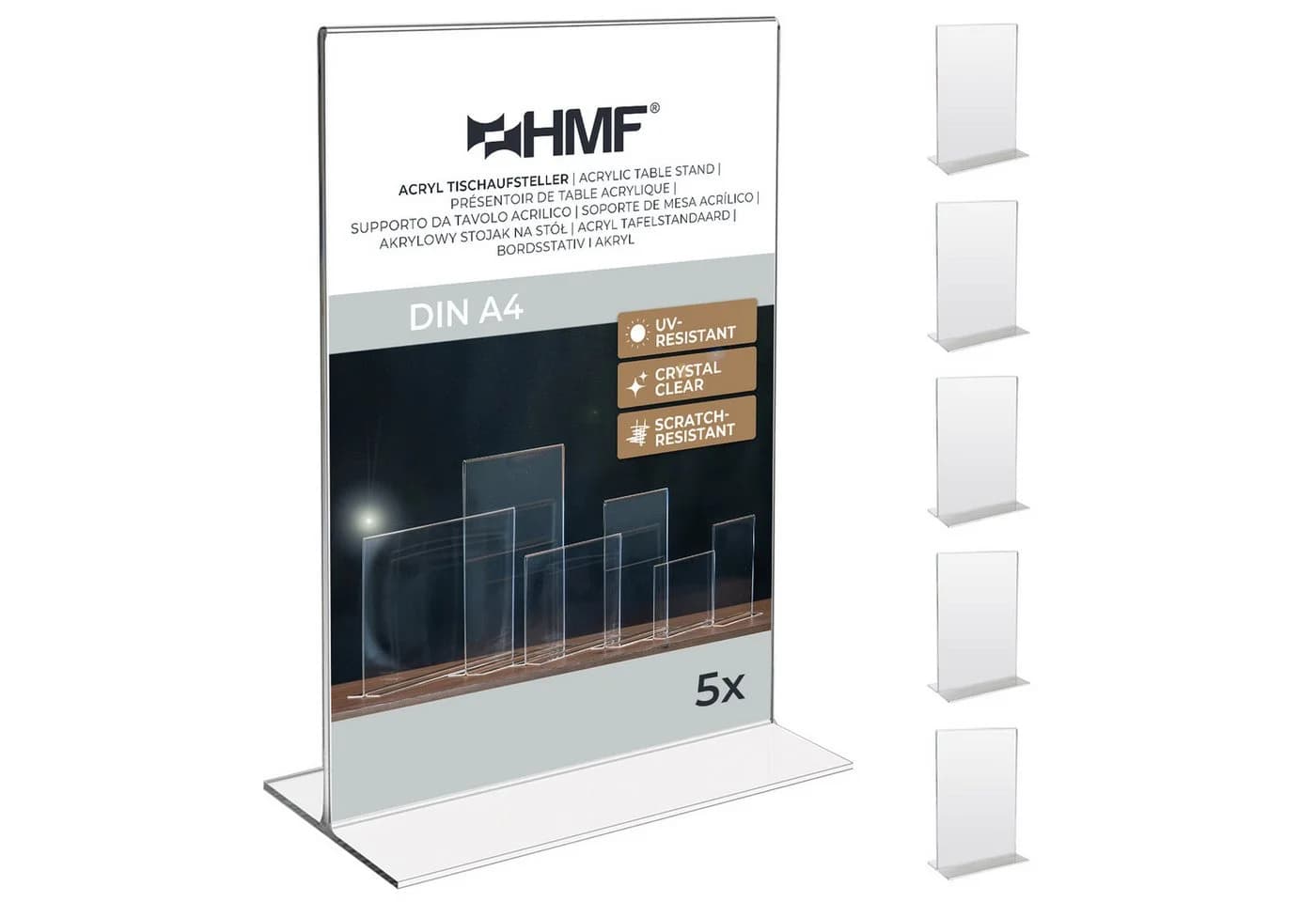 HMF Tischaufsteller Acryl DIN A4 Doppelseitig Transparent