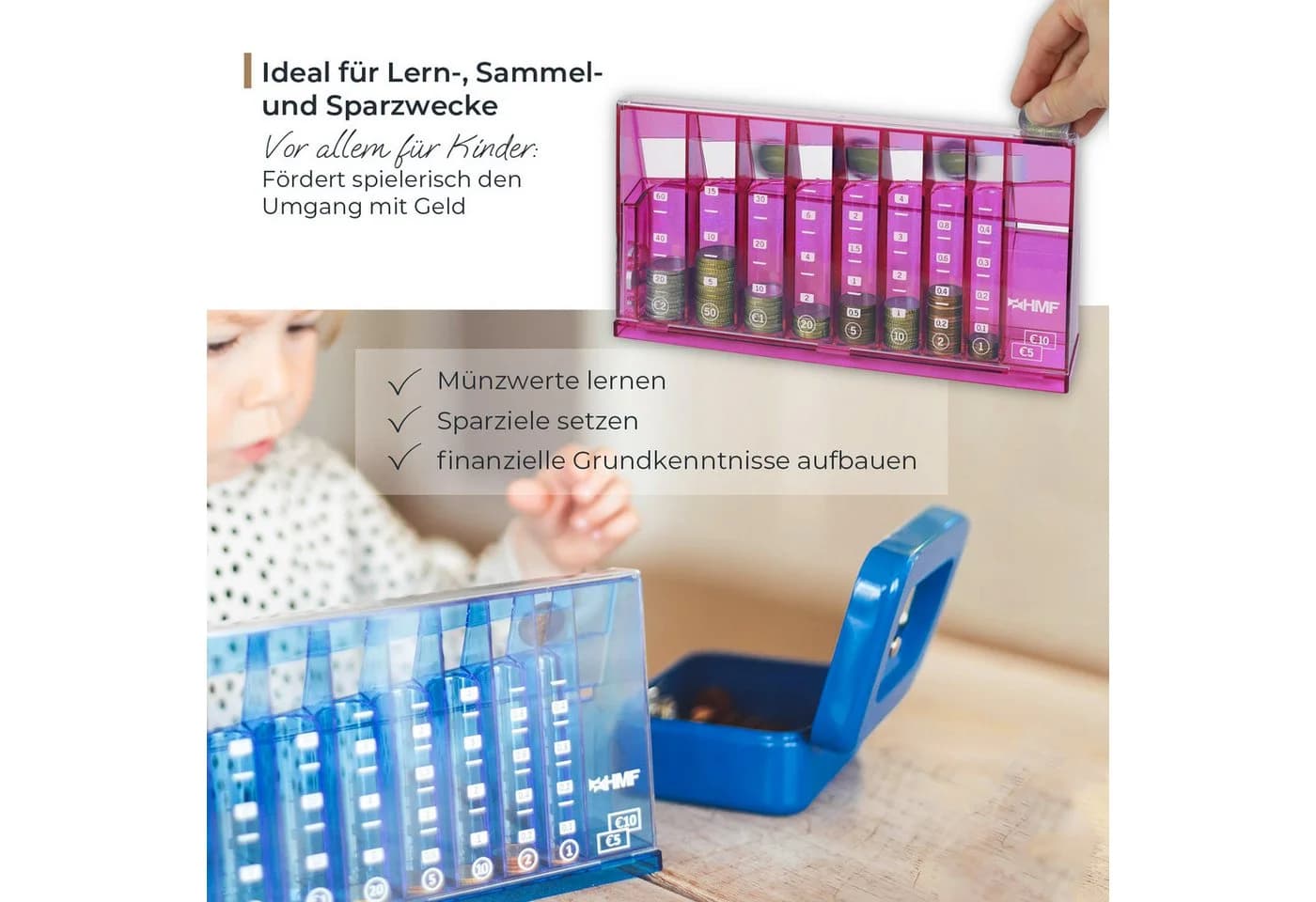 HMF Abschließbarer Münzsortierer Pink - Bild 4