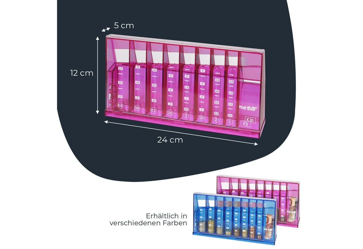 HMF Abschließbarer Münzsortierer Pink - Bild 5