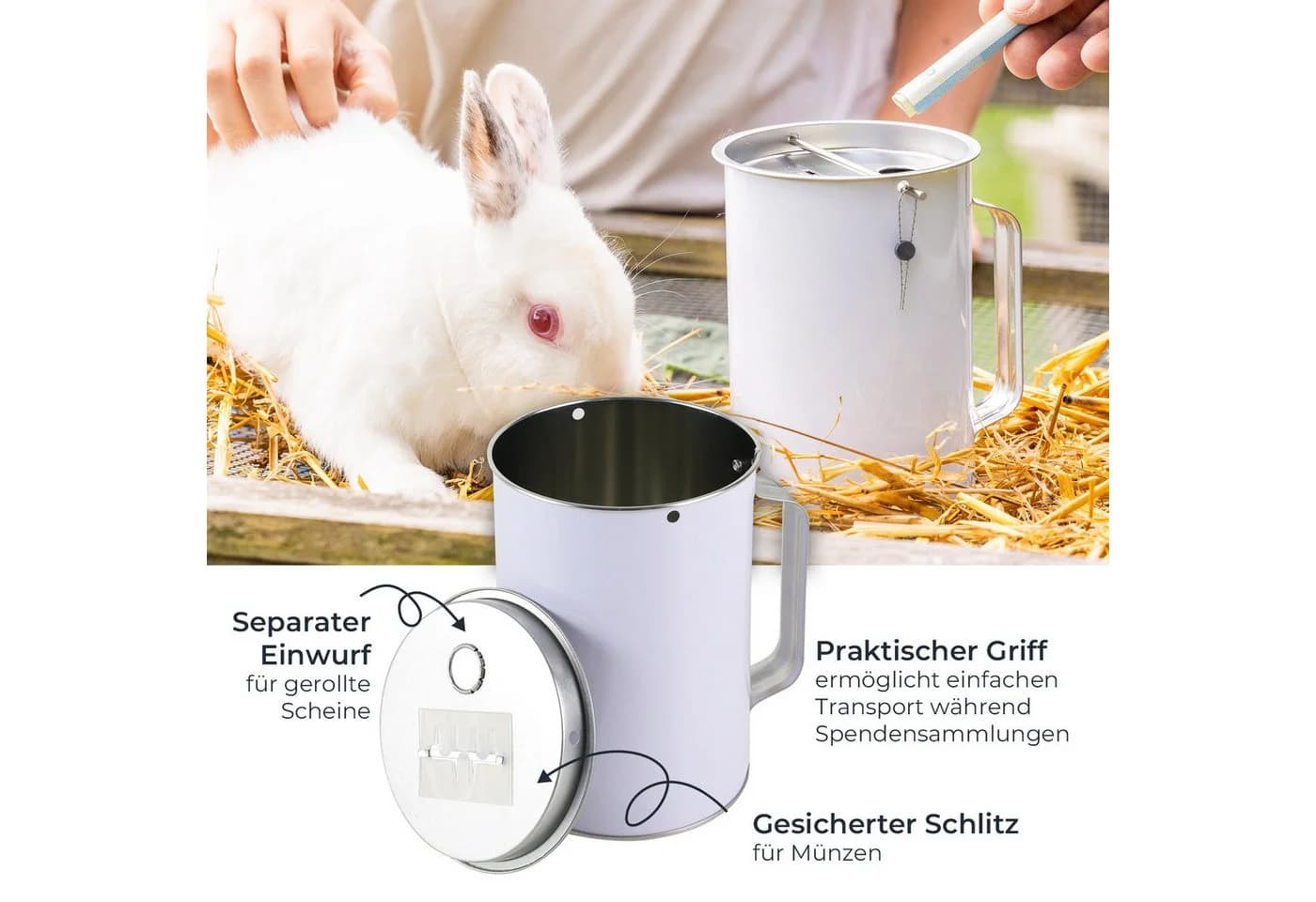 HMF Spendendose mit Griff Silber Grau - Bild 3