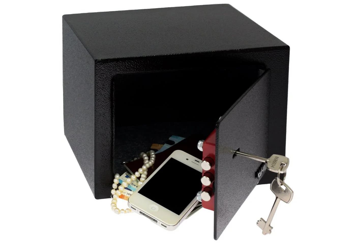 HMF Möbeltresor Safe mit Doppelbartschloss Schwarz - Bild 3