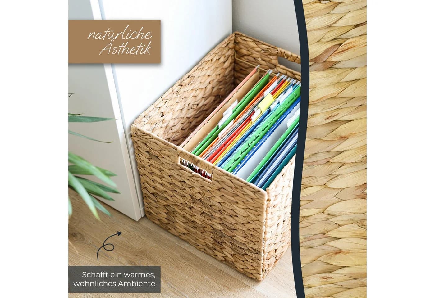 HMF Hängeregistraturbox Aufbewahrungskorb Wasserhyazinthe KALLAX - Bild 4