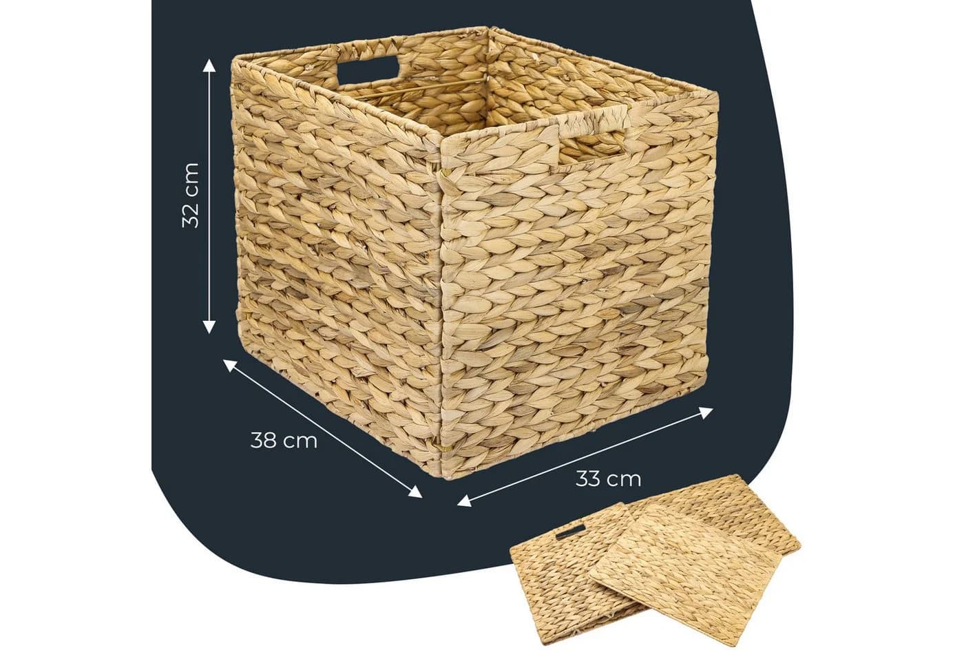 HMF Hängeregistraturbox Aufbewahrungskorb Wasserhyazinthe KALLAX - Bild 5