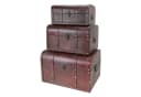 HMF Schatzkiste Portugal 3er-Set Handgefertigte Holztruhe Braun Antik-Look Bild 2