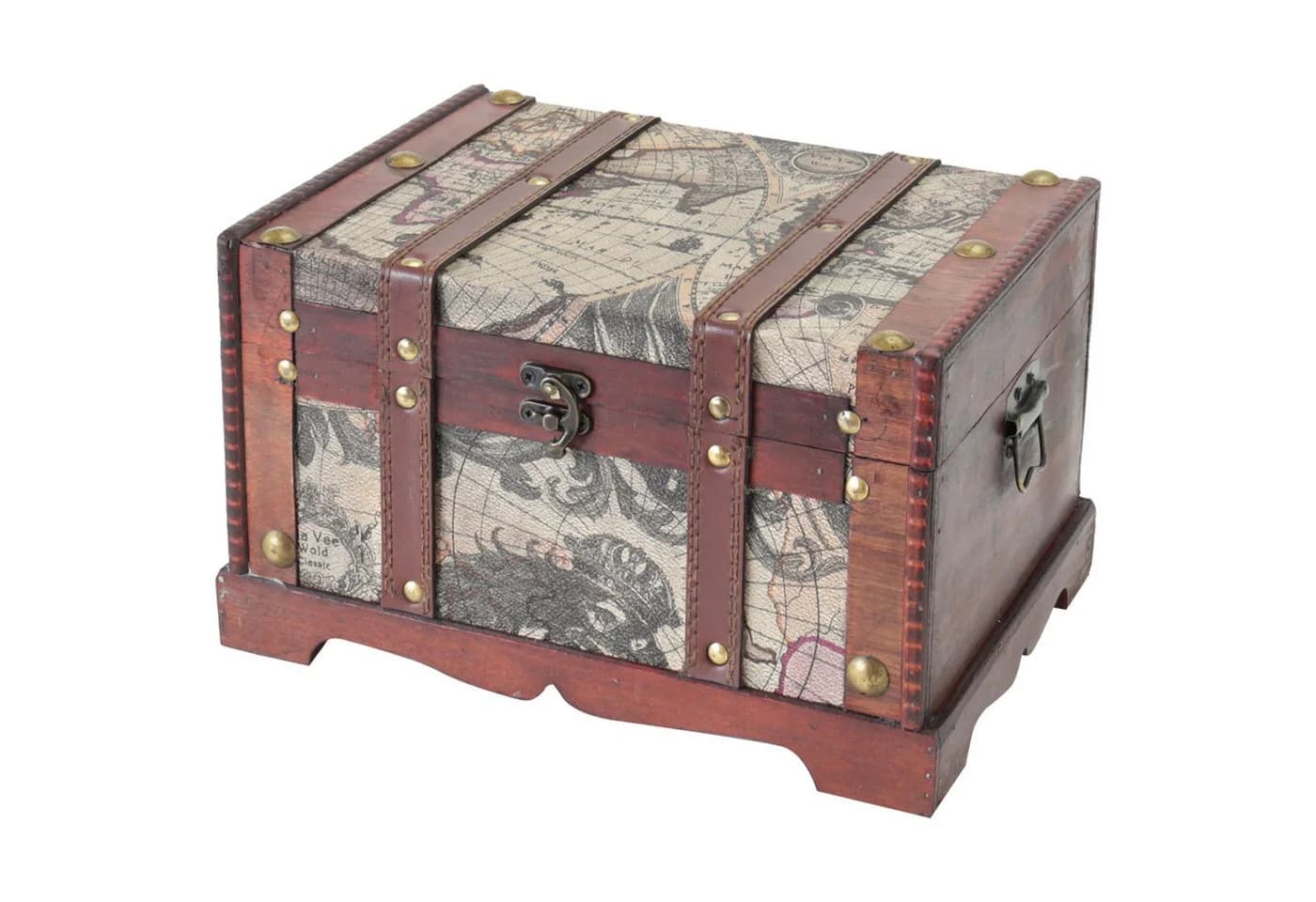 HMF Schatztruhe Amerika Holz Klein Antik - Bild 2