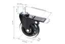 HMF Stuhlrolle 6810 mit Bremsfunktion Schwarz 5er Set Bild 1