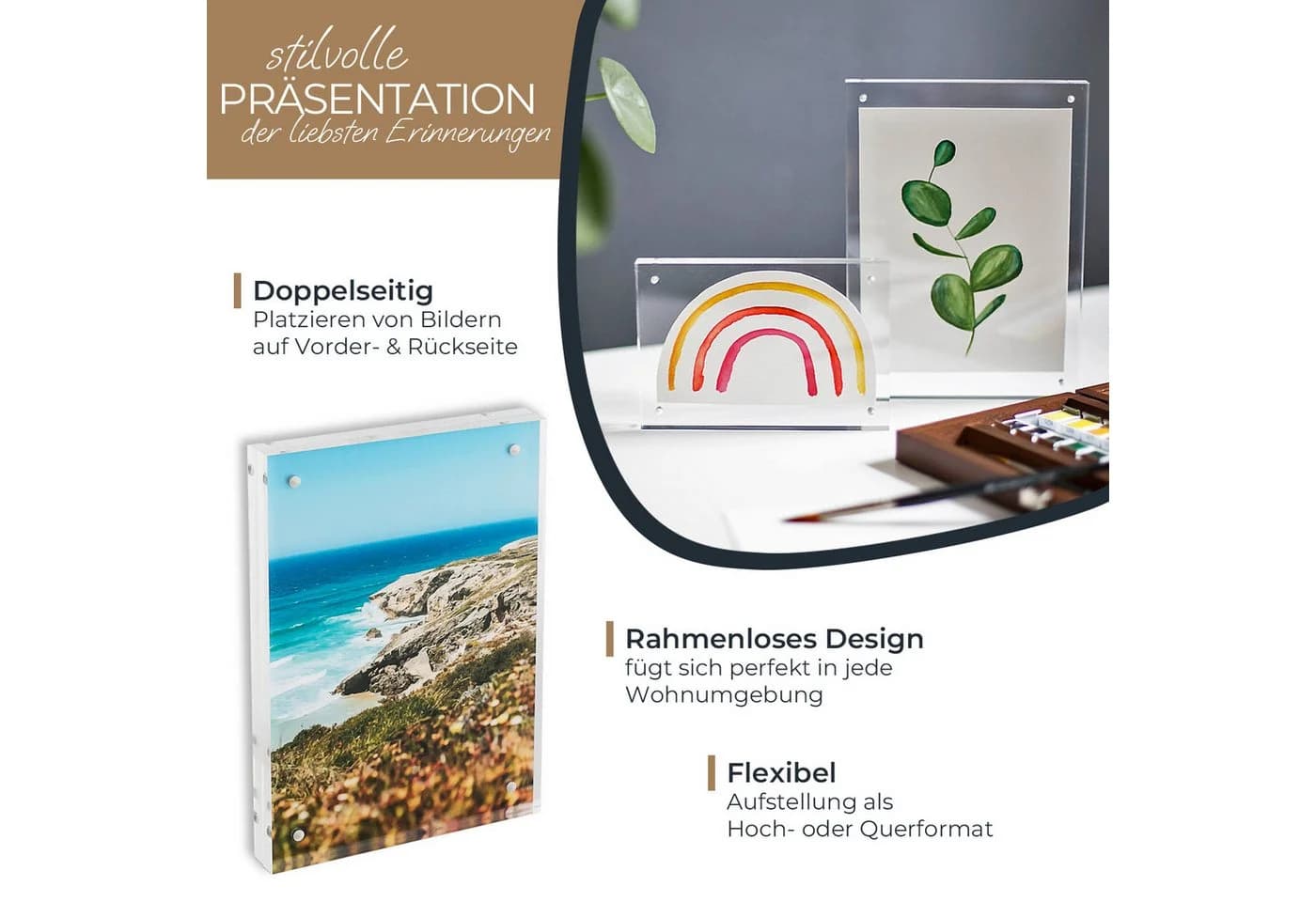 HMF Magnetischer Bilderrahmen Transparent Acrylglas