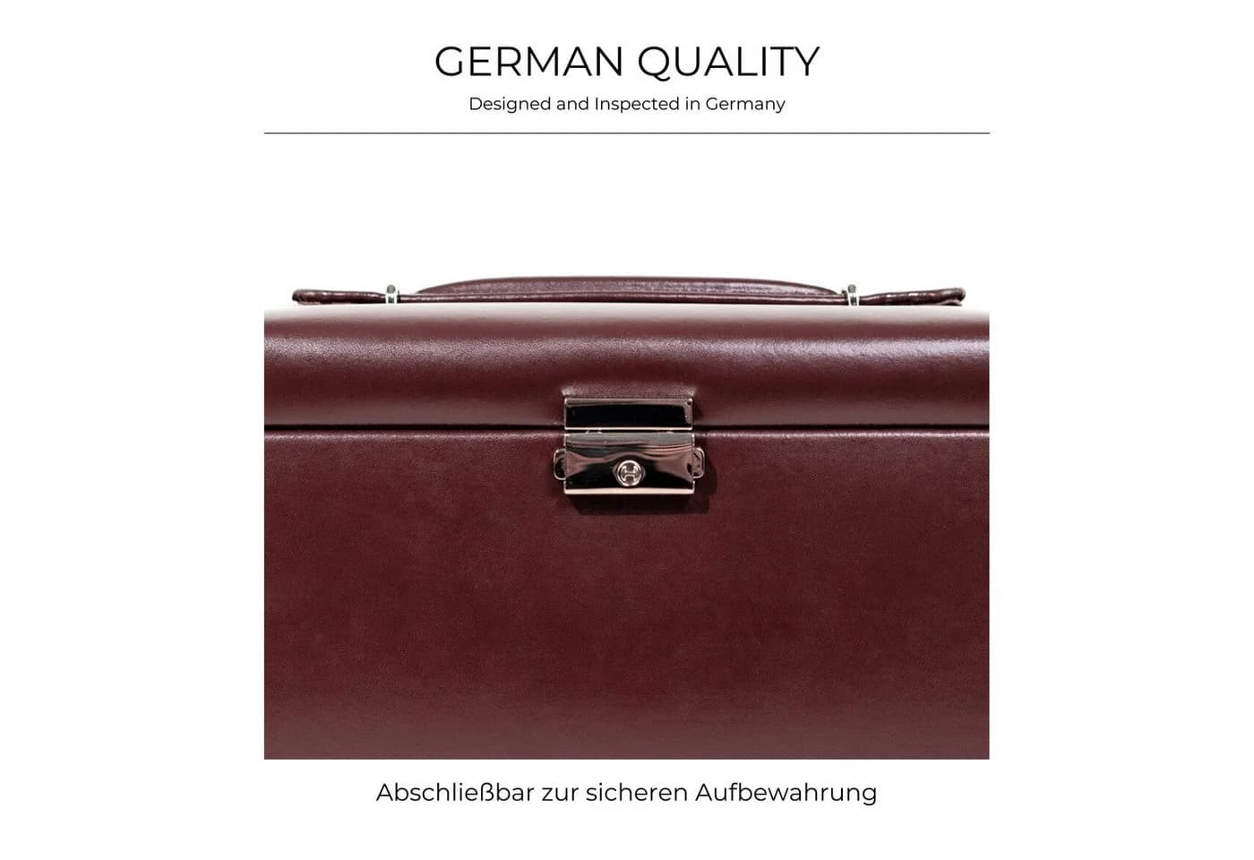 Friedrich23 Schmuckkasten Leder Classico Weinrot - Bild 5