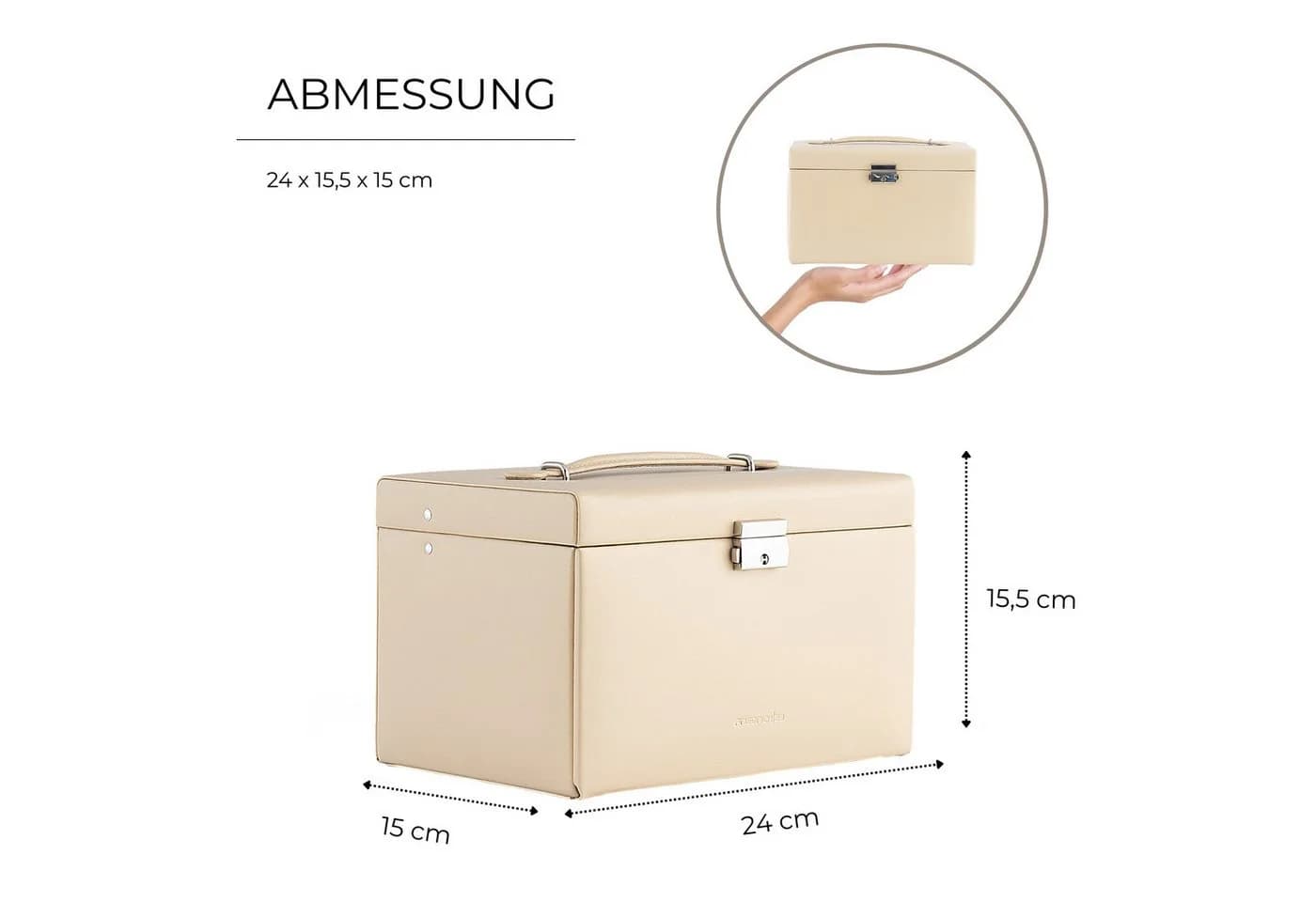 Friedrich23 Schmuckkasten Leder Cordoba Beige