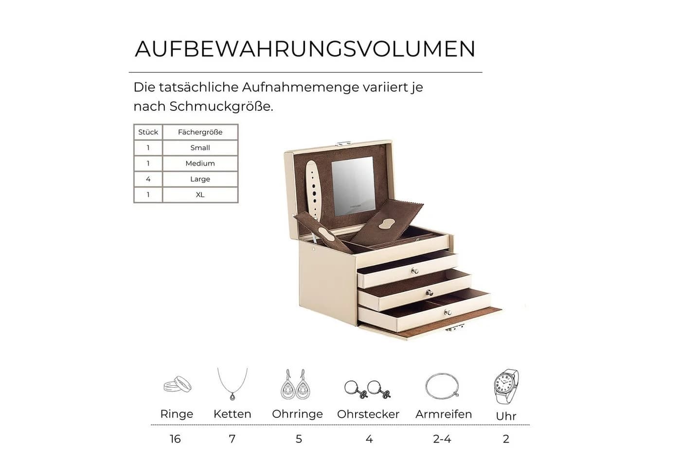 Friedrich23 Schmuckkasten Leder Cordoba Beige - Bild 3