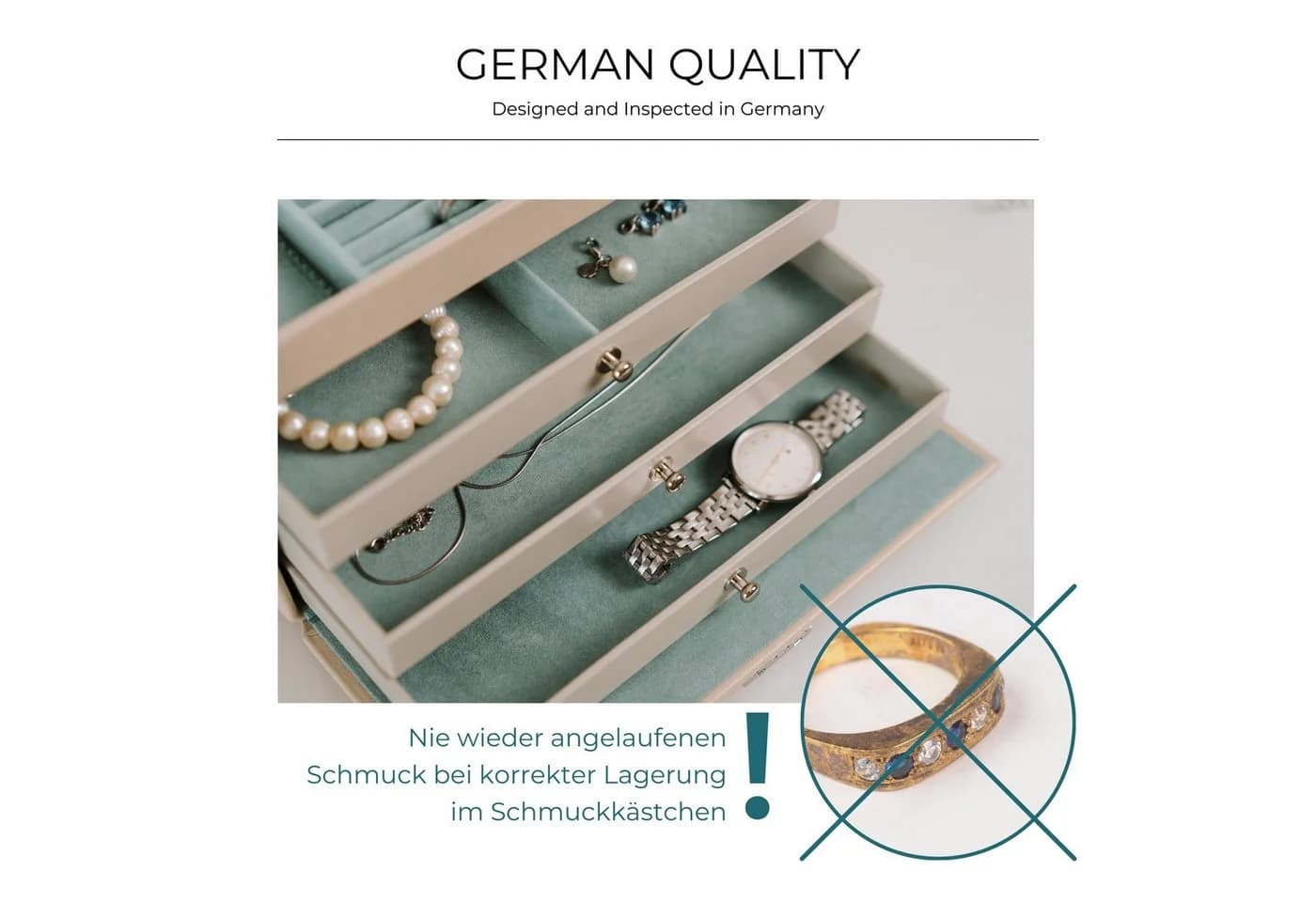 Friedrich23 Schmuckkasten Leder Cordoba Beige - Bild 4