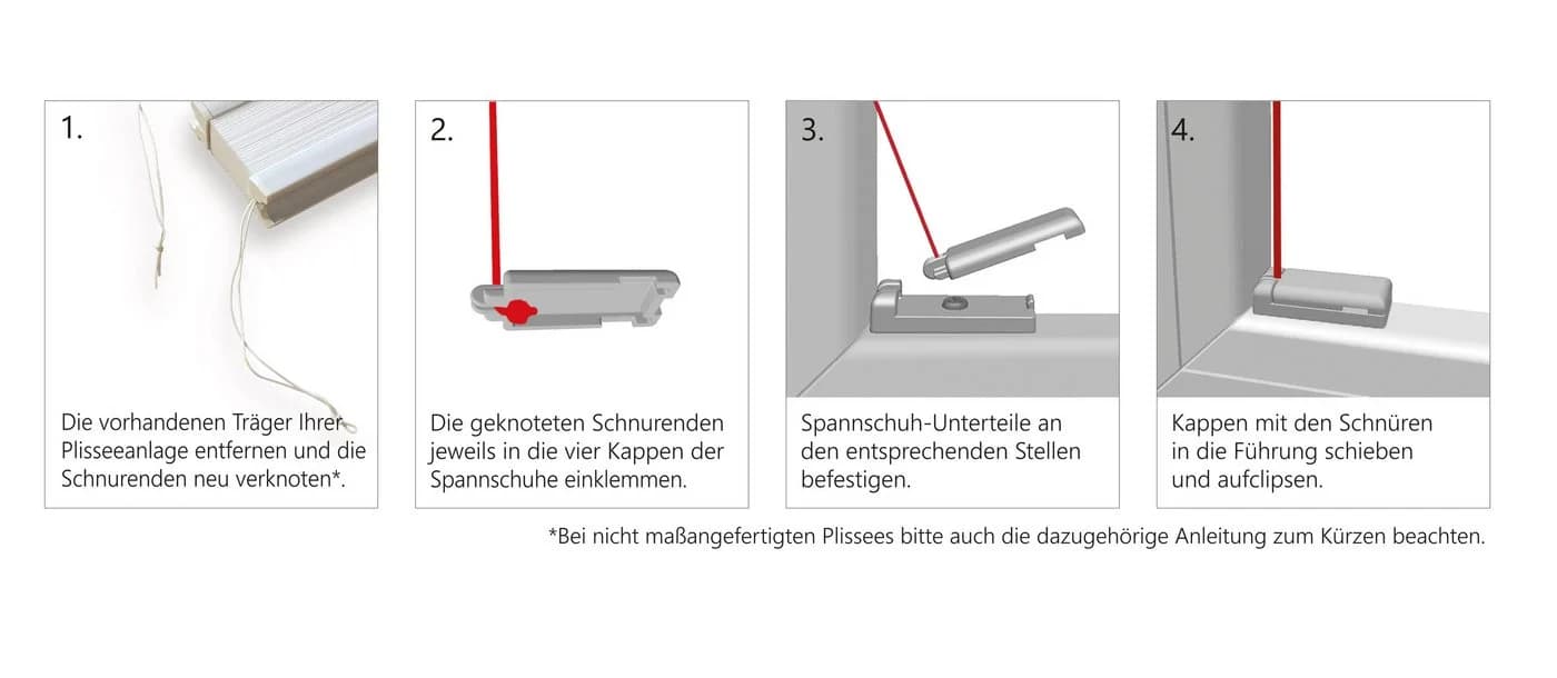 nodeko Plissee Universal Spannschuh 4 Stück Kunststoff zum Anschrauben - Bild 5